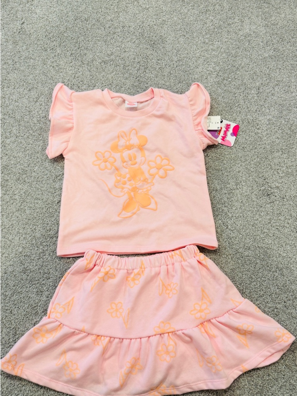 Disney Pink Minnie Mouse Floral Kids Matching Set